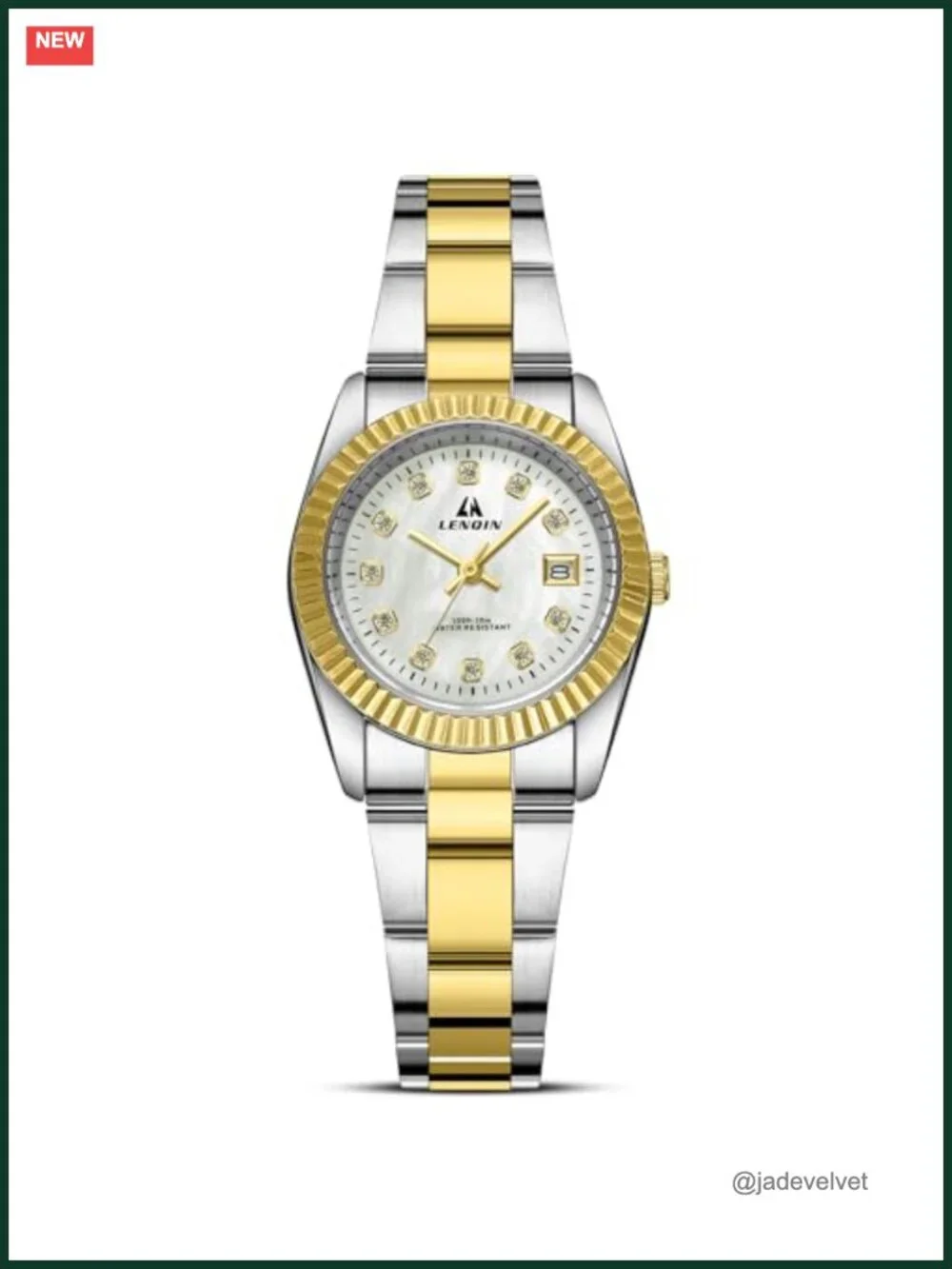 Womens Easy Read Waterproof Stainless Steel Quartz Watch Diamond Dial